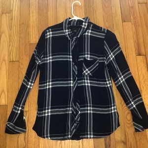 Navy & White Plaid Rails button down, size M